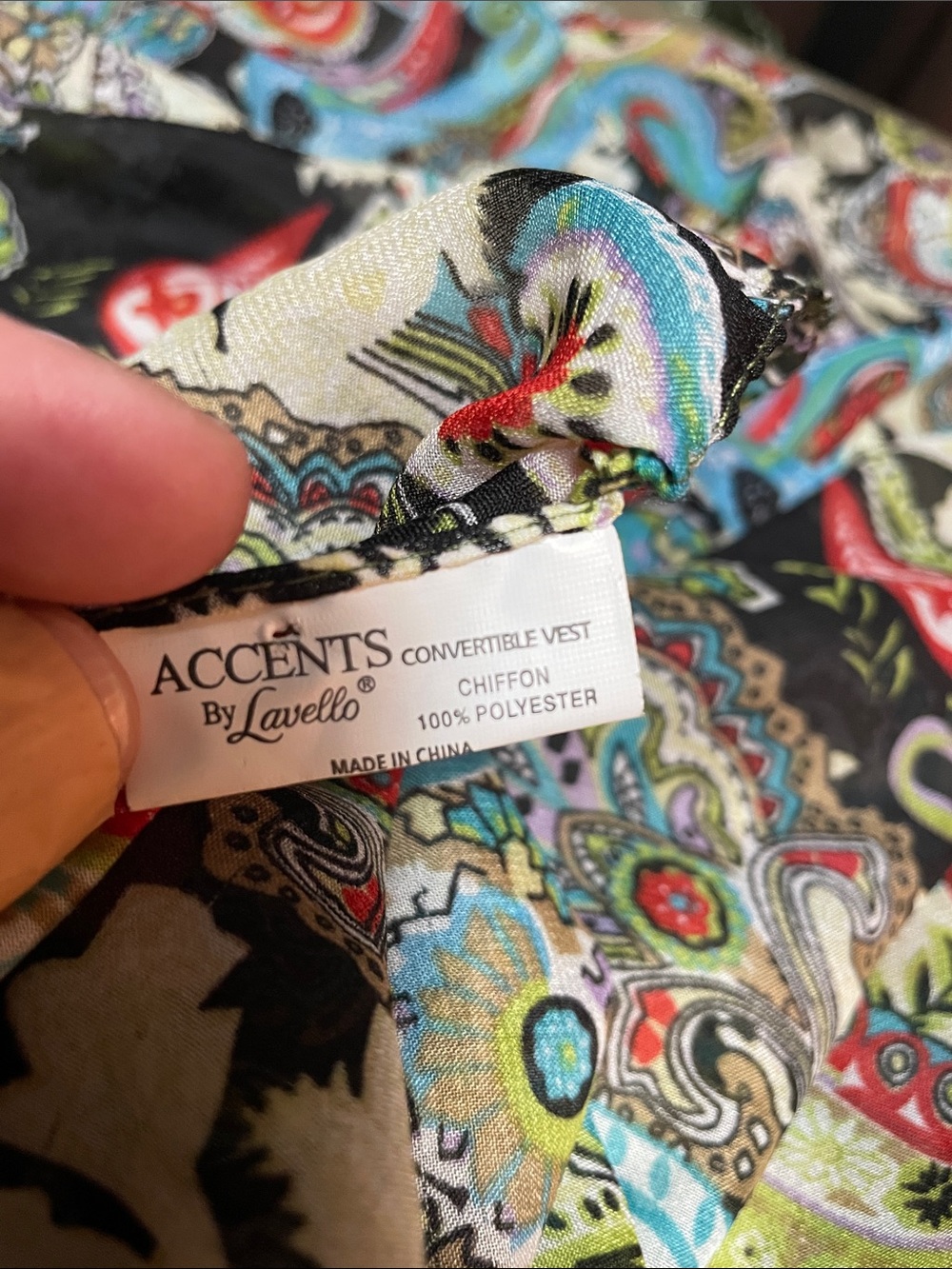 ACCENTS by Lavello Multicolor Paisley Chiffon Scarf Wrap